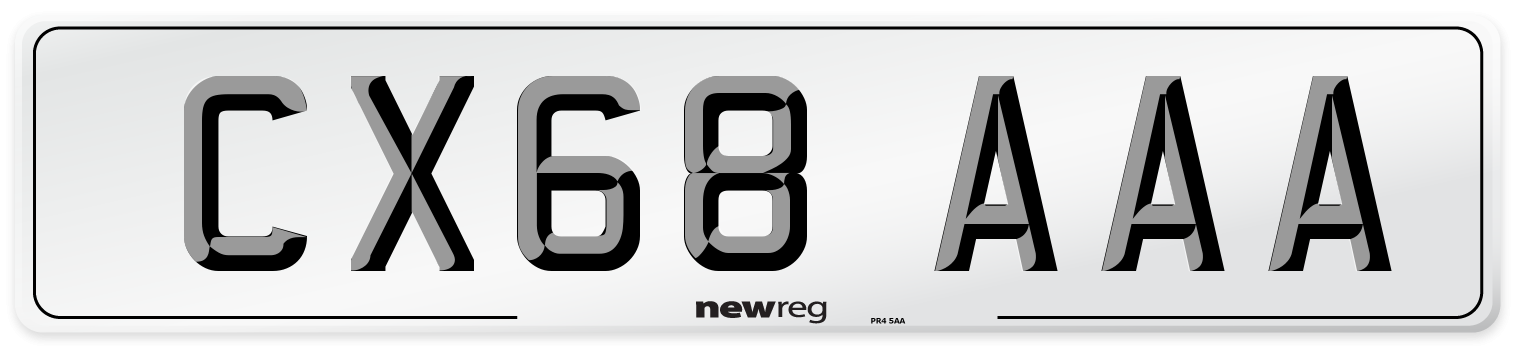 CX68 AAA Number Plate from New Reg